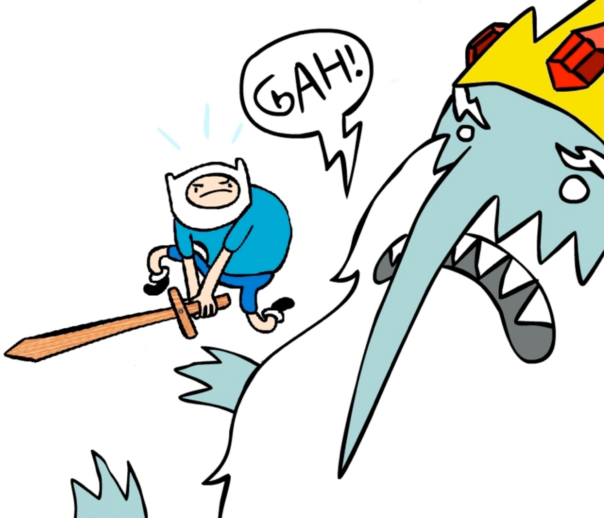 Finn fighting the Ice King